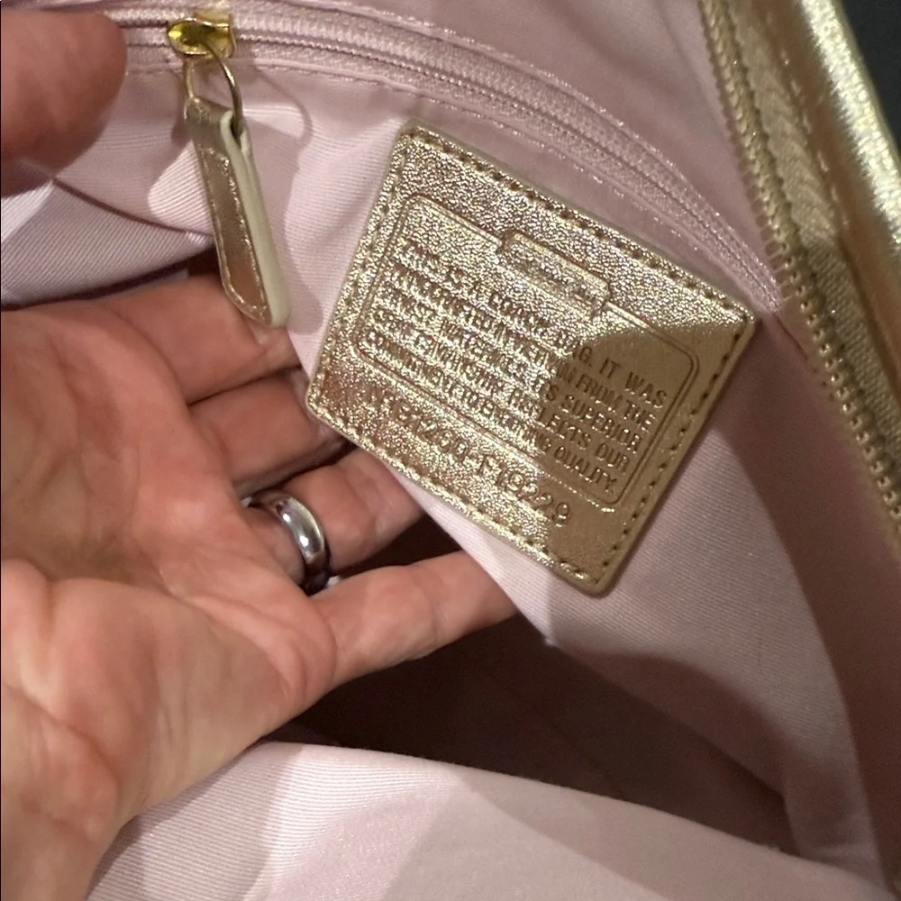 Coach Poppy Beige and Pink Floral Graphic Shoulder Bag